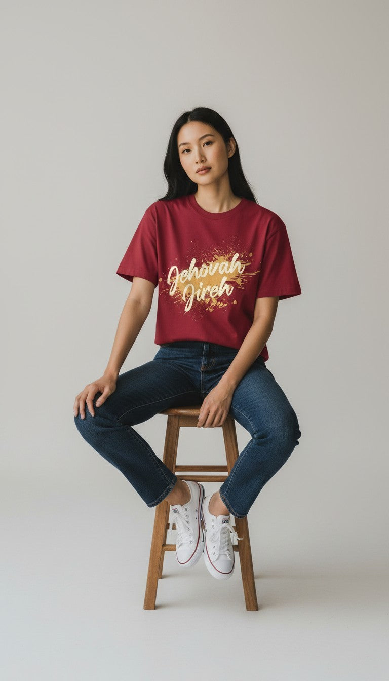 "Jehovah Jireh" Burgundy T-Shirt